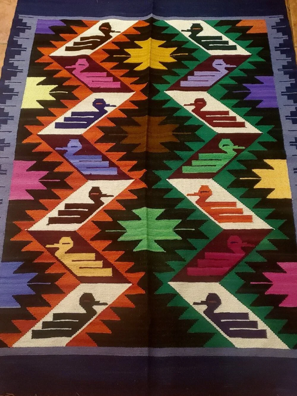 Colorful Andean Bird Tapestry – Handmade Peruvian Wall Hanging – Boho Textile De